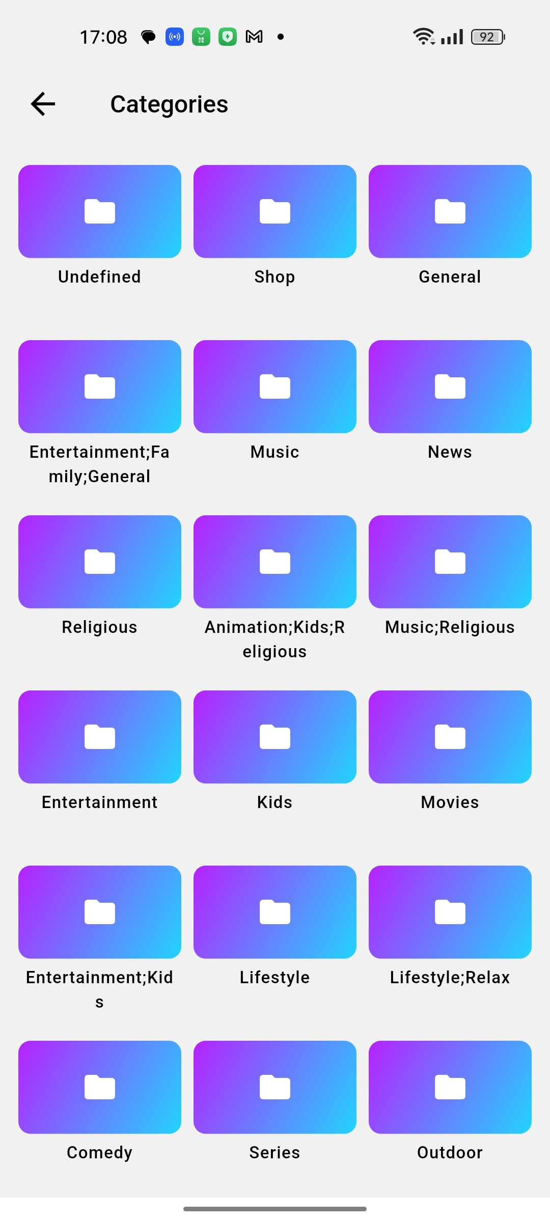 IPTV Player App Screenshot